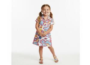 J McLaughlin Girls Dress 3/4 Picasso Print Cotton Shift Short Sleeve NWT